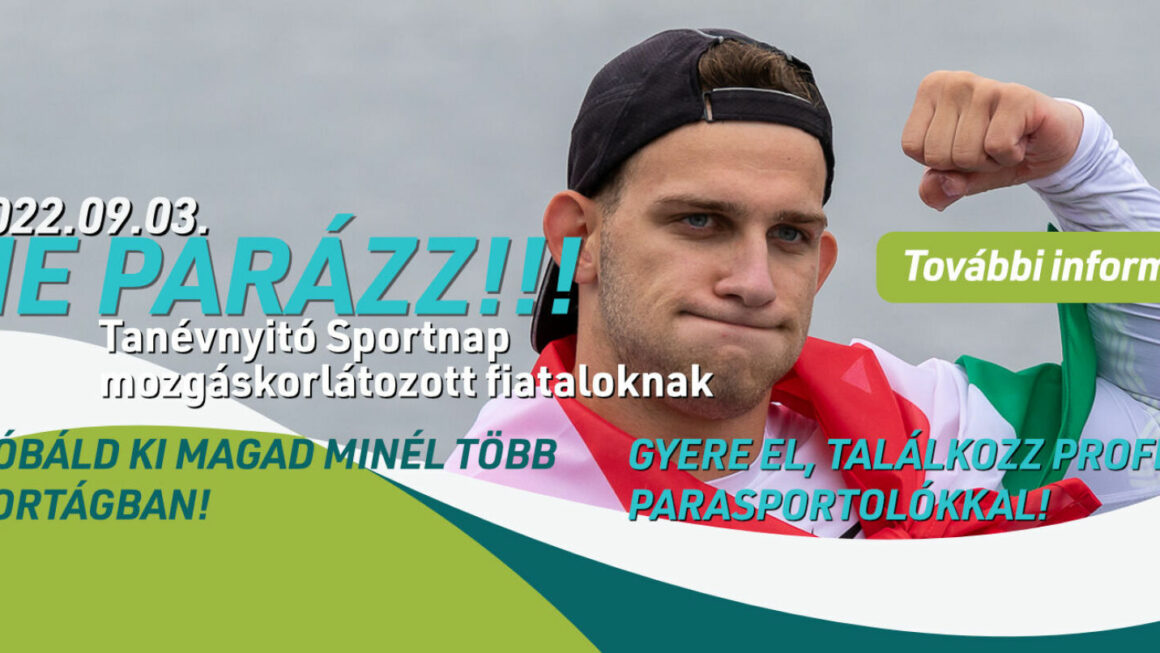 „NE PARÁZZ” CÍMMEL LESZ TANÉVNYITÓ SPORTNAP SZOMBATON