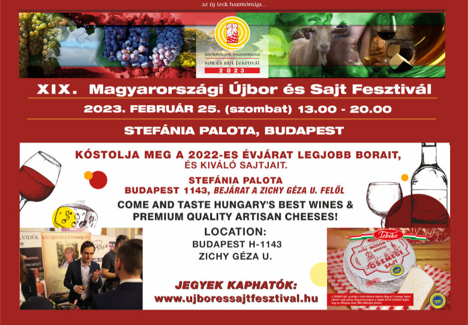 ÚJRA ÚJBOR ÉS SAJT FESZTIVÁL A STEFÁNIA PALOTÁBAN!